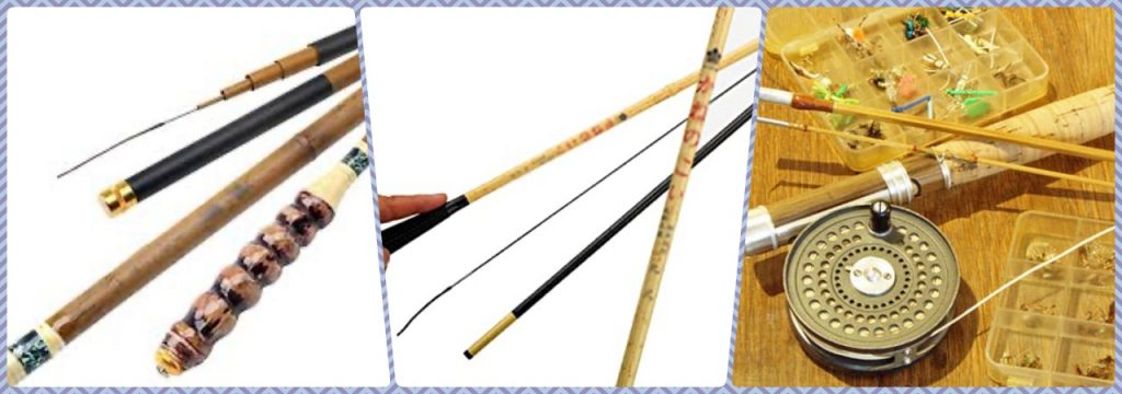 caña de pescar de bambú varias